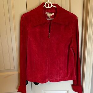 Women's Red Suede Jacket